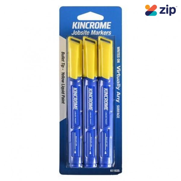 Kincrome K11835 - 3 Piece Yellow Paint Marker Bullet Tip 